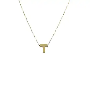 14 Ayar T Harf Minimal Kolye