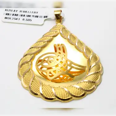 14 Ayar Tasarım Tuğra Kolye Ucu