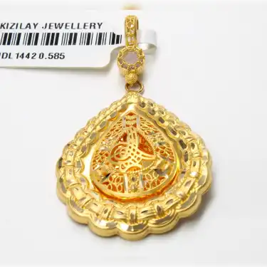 14 Ayar Tasarım Tuğra Kolye Ucu