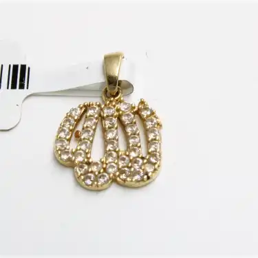 14 Ayar Taşlı Allah Lafzı Kolye Ucu