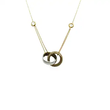 14 Ayar Taşlı Alyans Minimal Kolye