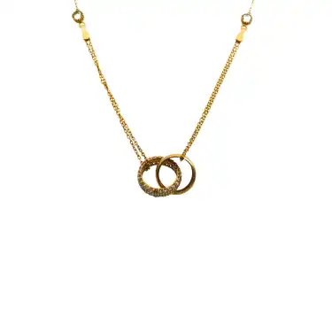 14 Ayar Taşlı Alyans Minimal Kolye