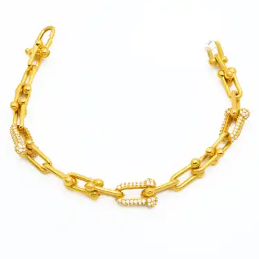 14 Ayar Taşlı Ataç Bileklik