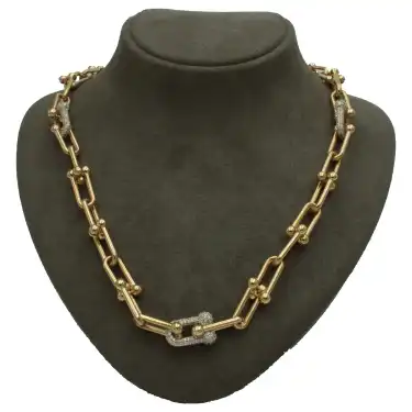 14 Ayar Taşlı Ataç Kolye