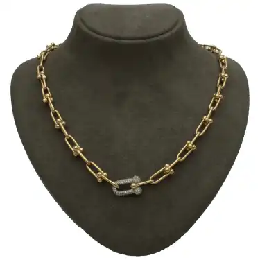 14 Ayar Taşlı Ataç Kolye