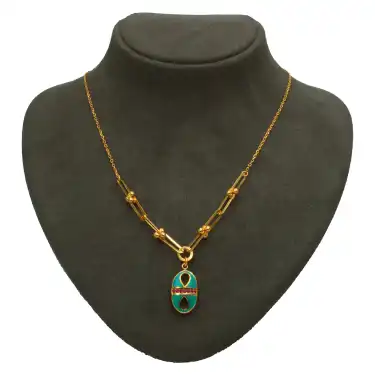 14 Ayar Taşlı Ataç Kolye