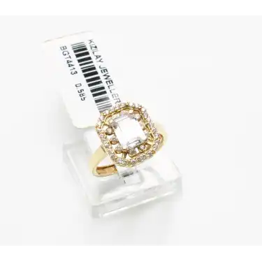 14 Ayar Taşlı Baget Yüzük