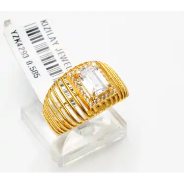 14 Ayar Taşlı Baget Yüzük