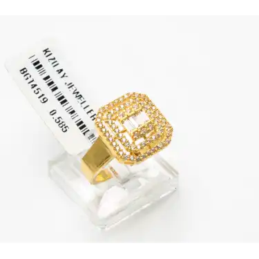 14 Ayar Taşlı Baget Yüzük