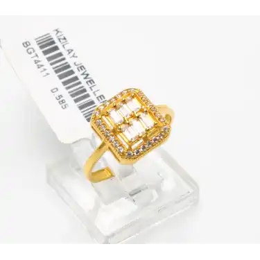 14 Ayar Taşlı Baget Yüzük