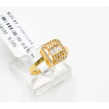 14 Ayar Taşlı Baget Yüzük