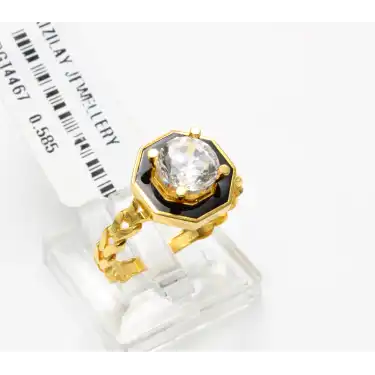 14 Ayar Taşlı Baget Yüzük