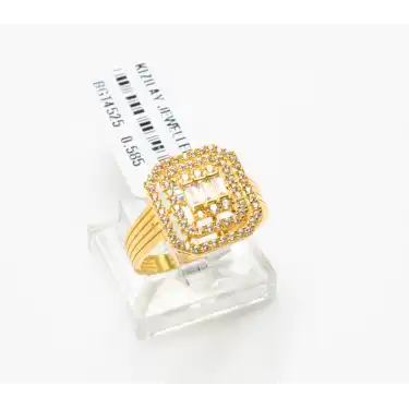 14 Ayar Taşlı Baget Yüzük