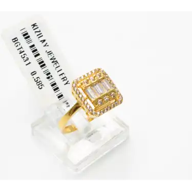 14 Ayar Taşlı Baget Yüzük