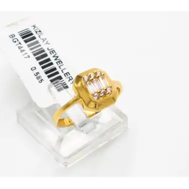 14 Ayar Taşlı Baget Yüzük