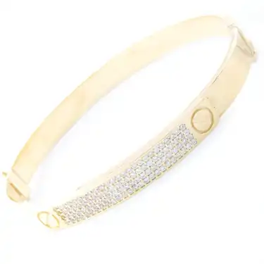 14 Ayar Taşlı Cartier Kelepçe