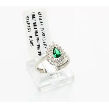 14 Ayar Taşlı Damla Baget Yüzük