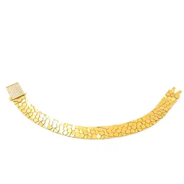 14 Ayar Taşlı Düz Pul Bileklik