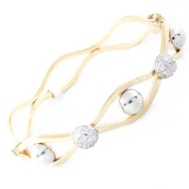 14 Ayar Taşlı Göz Model Kelepçe