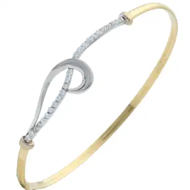 14 Ayar Taşlı Ince Kelepçe Bilezik