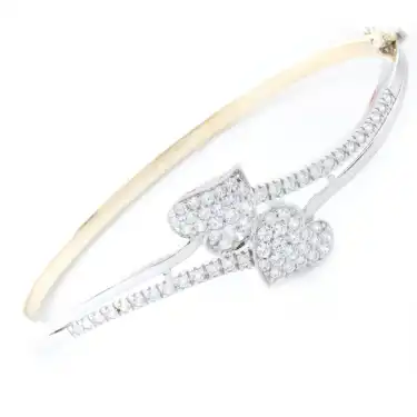 14 Ayar Taşlı Kalp Kelepçe