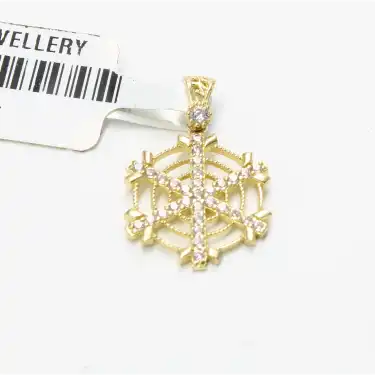 14 Ayar Taşlı Kar Tanesi Kolye Ucu