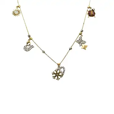 14 Ayar Taşlı Pandora Minimal Kolye