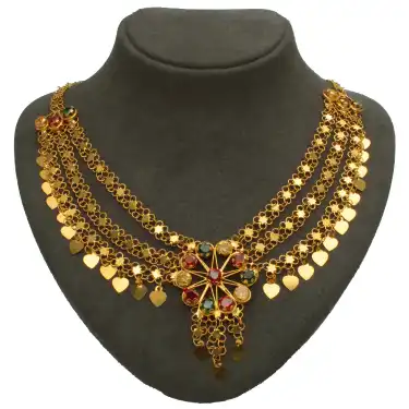 14 Ayar Taşlı Pullu Kolye