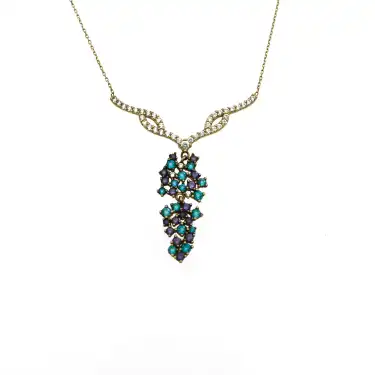 14 Ayar Taşlı Salkım Minimal Kolye