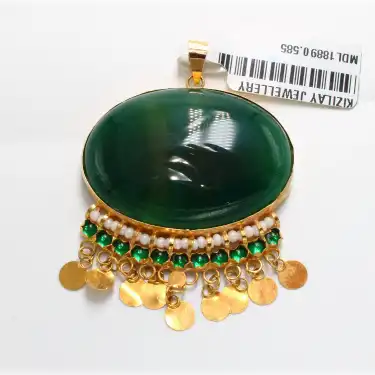 14 Ayar Taşlı şık Kolye Ucu