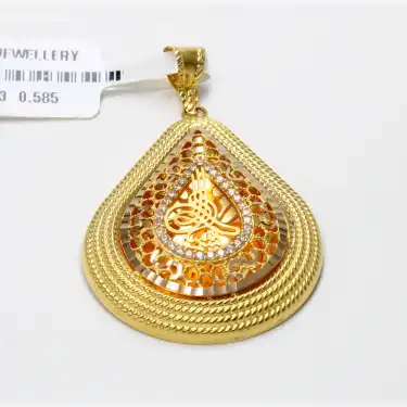 14 Ayar Taşlı şık Kolye Ucu