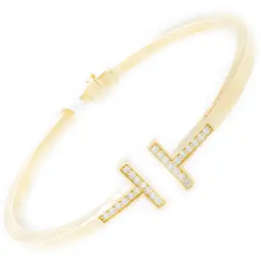 14 Ayar Taşlı T Kelepçe Bilezik