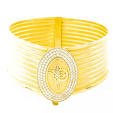 14 Ayar Taşlı Tuğralı Trabzon Kelepçe