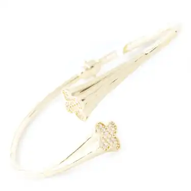 14 Ayar Taşlı Yonca Model Kelepçe