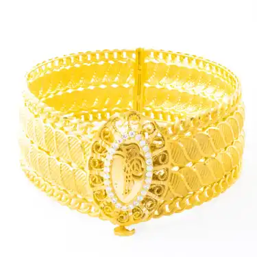 14 Ayar Tuğralı Sarmal Kelepçe Bilezik