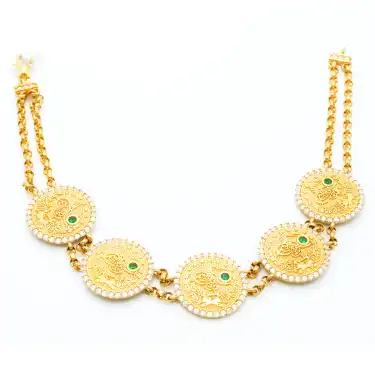 14 Ayar Tuğralı Taşlı Bileklik