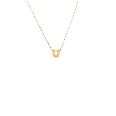 14 Ayar U Harf Minimal Kolye