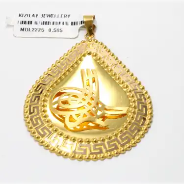 14 Ayar Versace Tasarım Tuğra Kolye Ucu