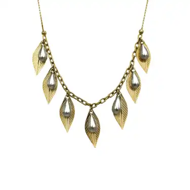 14 Ayar Yaprak Minimal Kolye