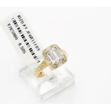 14 Ayar Yeşil Renk Baget Yüzük