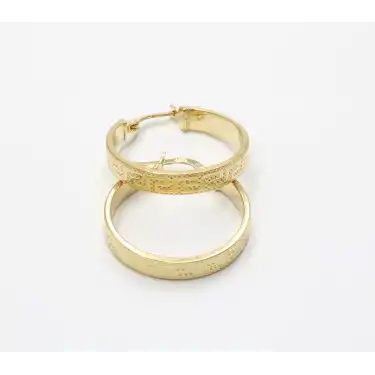 14 Ayar Yeşil Renk Halka Küpe