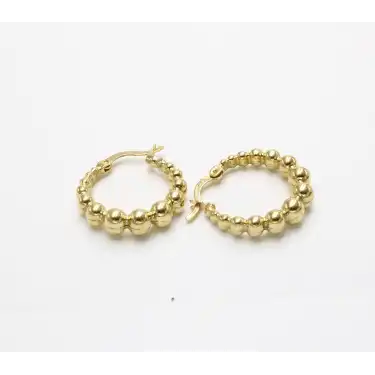 14 Ayar Yeşil Renk Tasarım Küpe