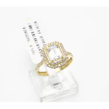 14 Ayar Yeşil Renk Taşlı Yüzük