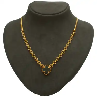 14 Ayar Zincir Yonca Kolye