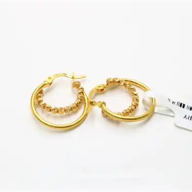 22 Ayar 2 Halkalı Dorika Küpe