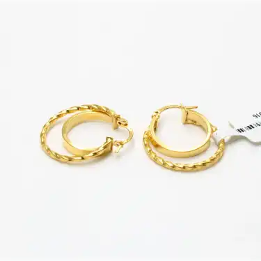 22 Ayar 2 Halkalı Küpe