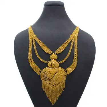 22 Ayar 3 Kalpli 3 Sıralı Hint Kolye