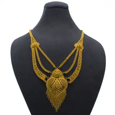 22 Ayar 3 Sıralı 2 Kalp Hint Kolye