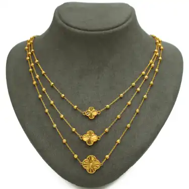 22 Ayar 3 Yoncalı Kolye