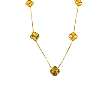 22 Ayar 5 Yonca Minimal Kolye